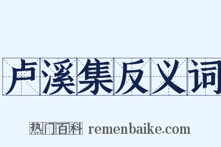 卢溪集反义词是什么意思的图片